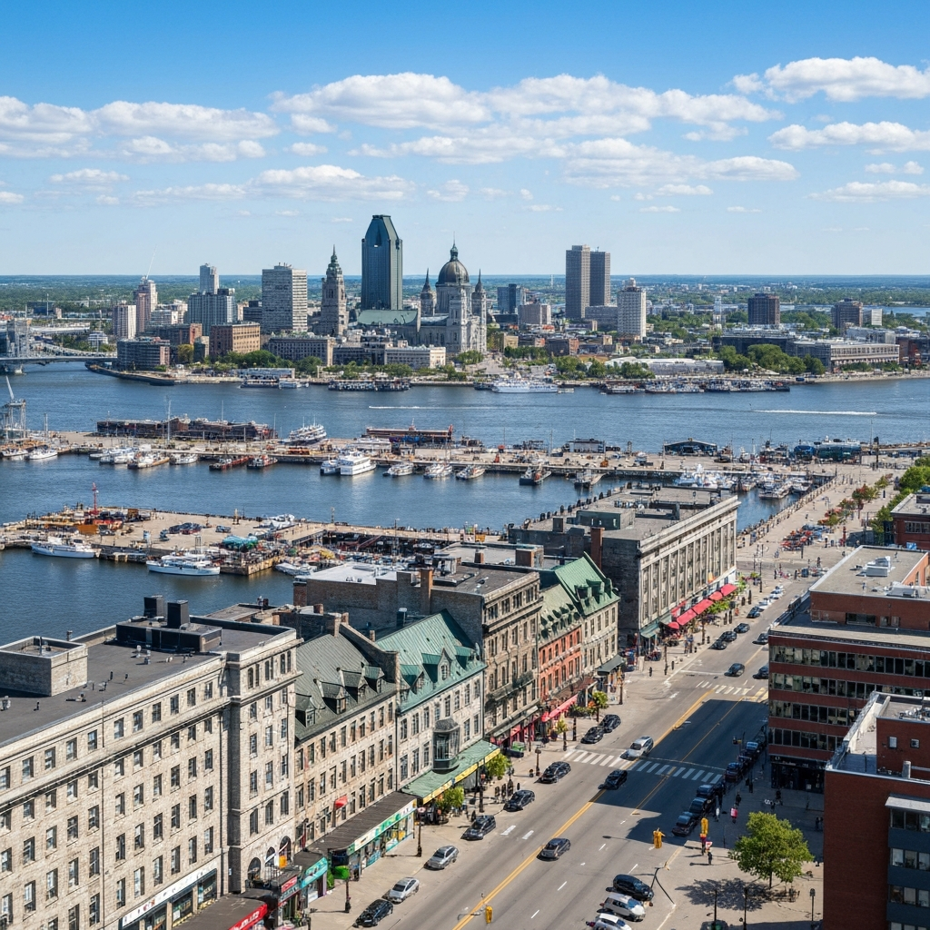 Montreal skyline at dusk