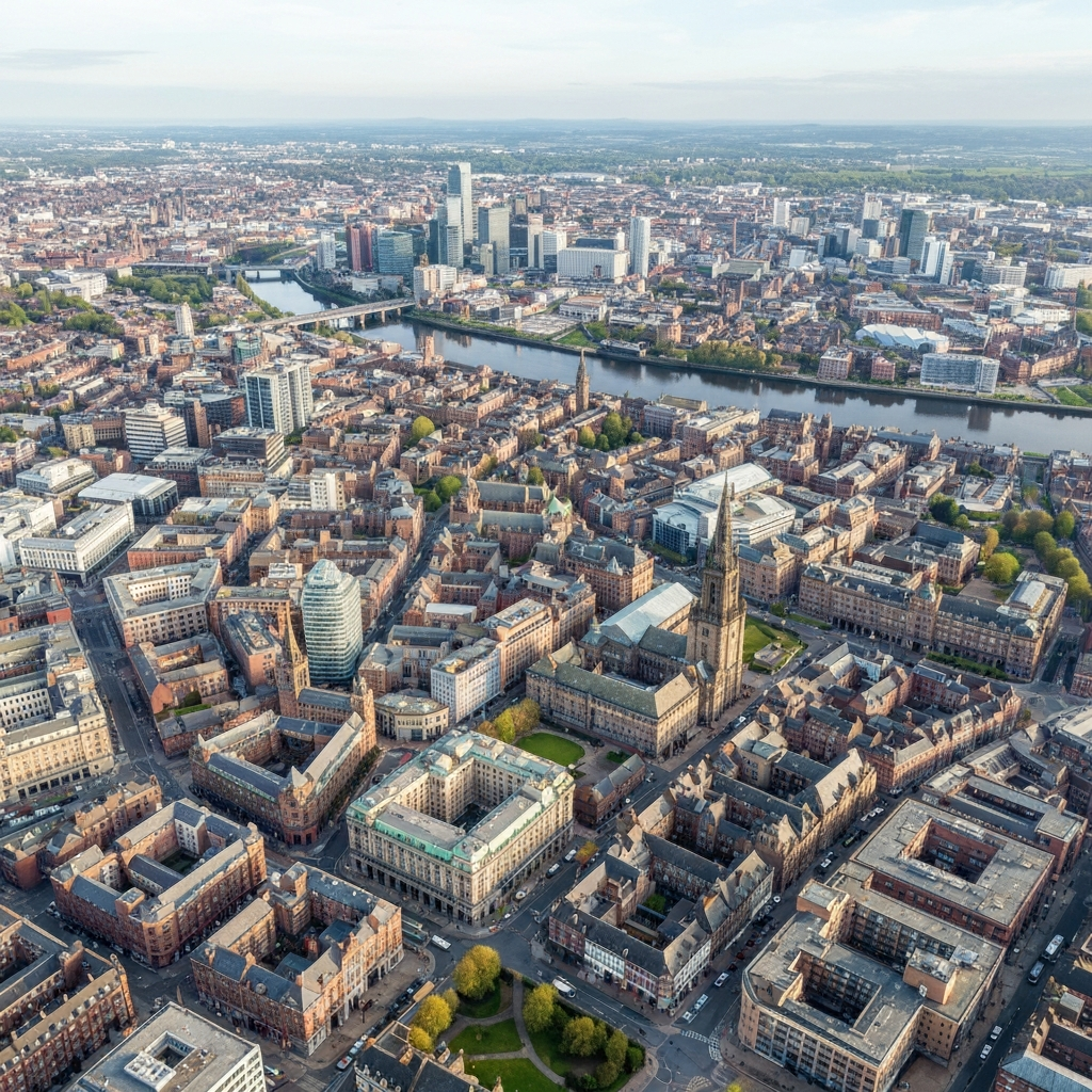 Manchester skyline from above