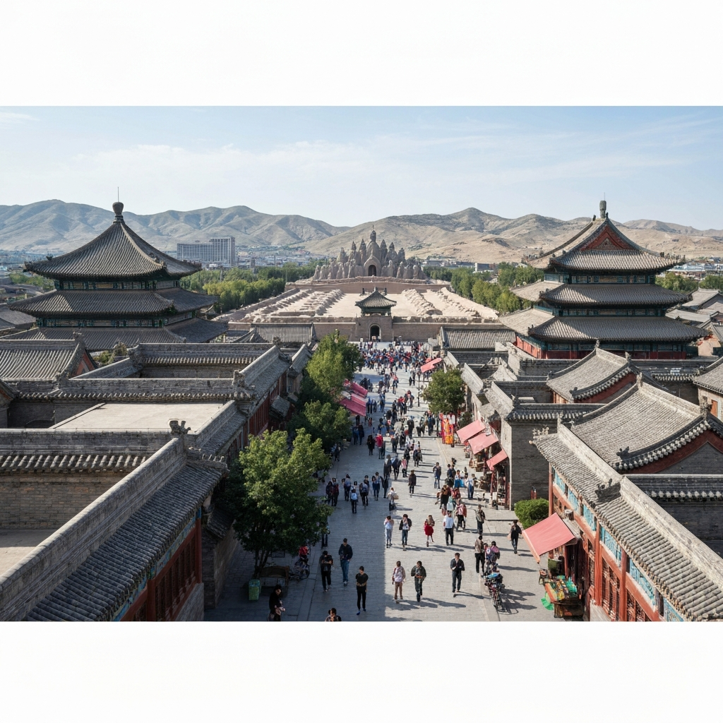 Aerial view of Xi’an city wall