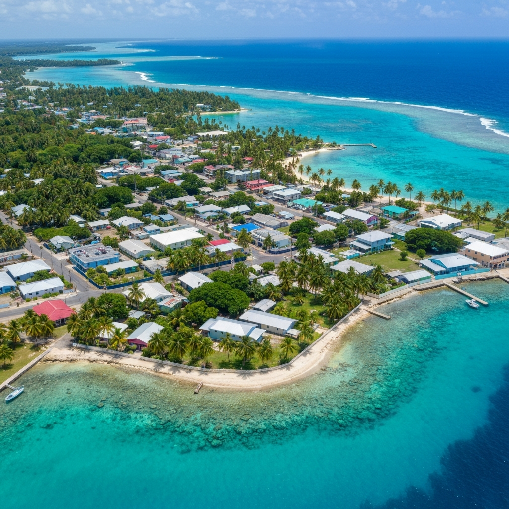 Private Jet Over Pacific Atolls