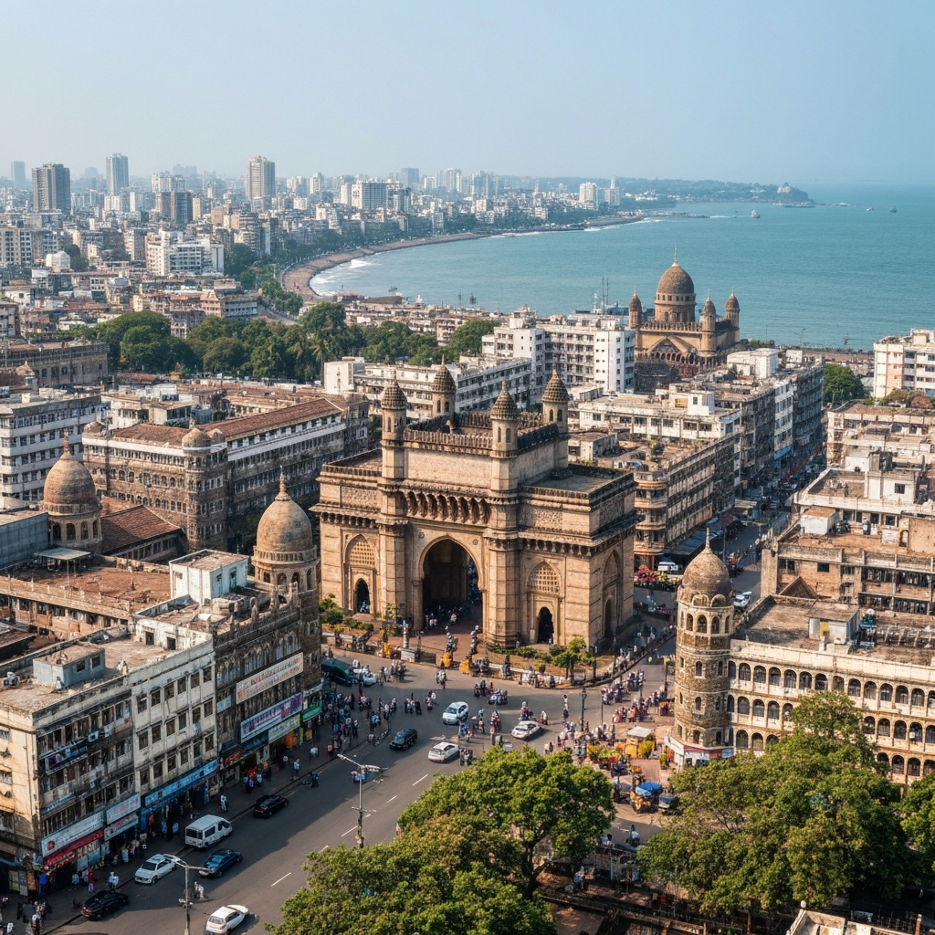 Aerial View Mumbai Arrival
