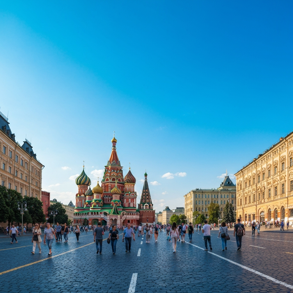 Private jet over Moscow