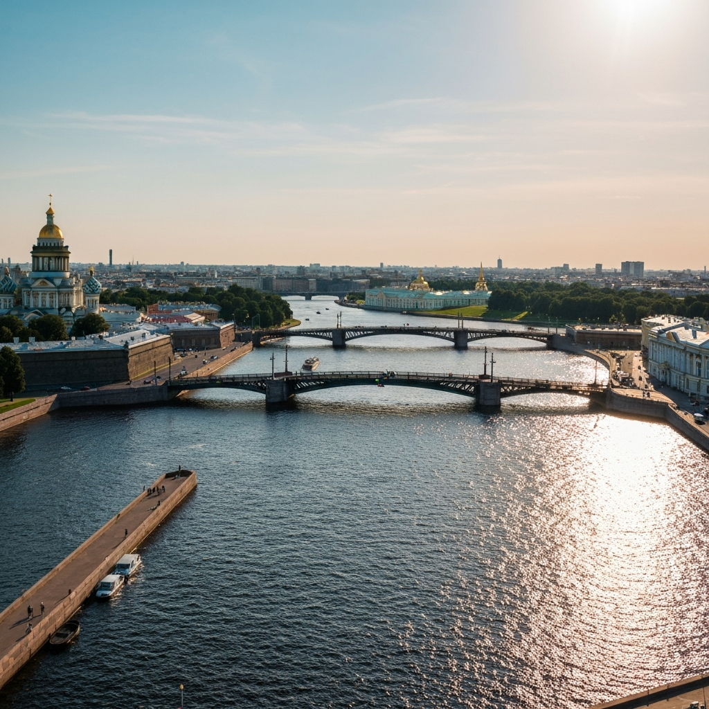 Jet approaching Saint Petersburg
