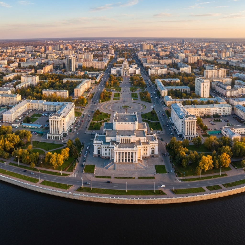 Moscow and Novosibirsk skyline