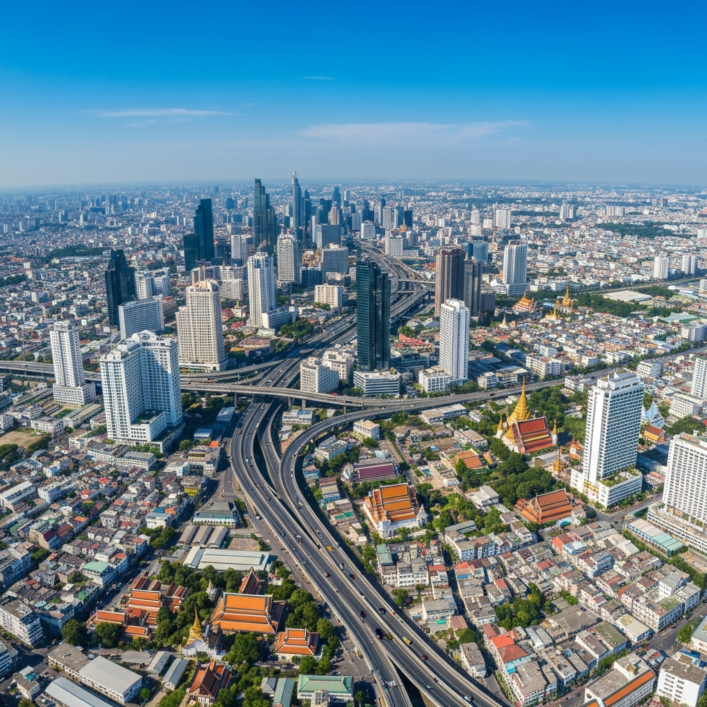 Bangkok cityscape aerial view