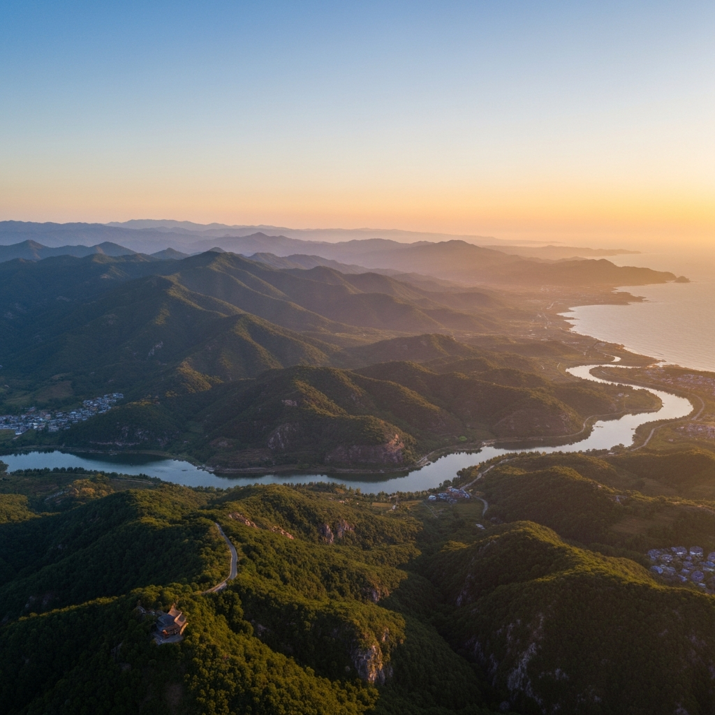 Stunning aerial view departing Lianjiang