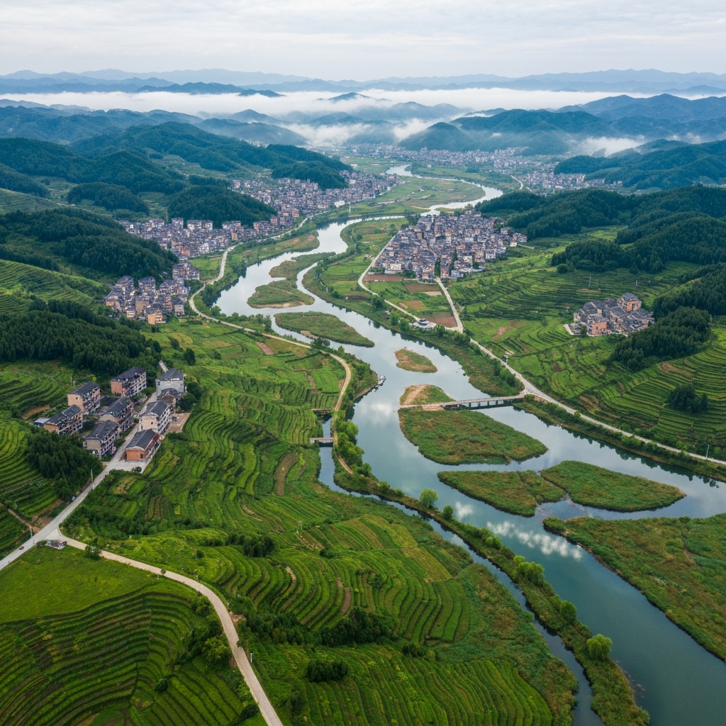 Private jet view approaching Wenzhou