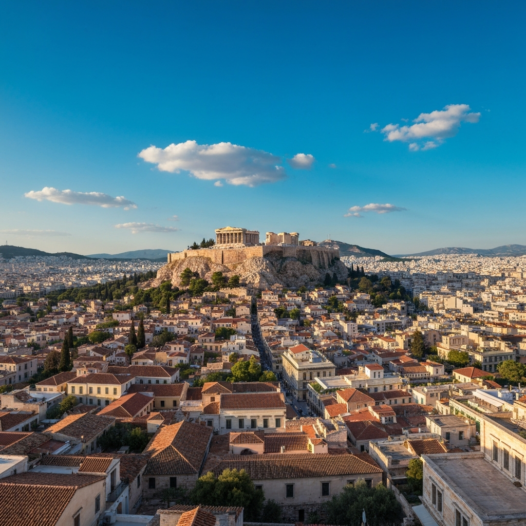 Athens Acropolis Aerial View