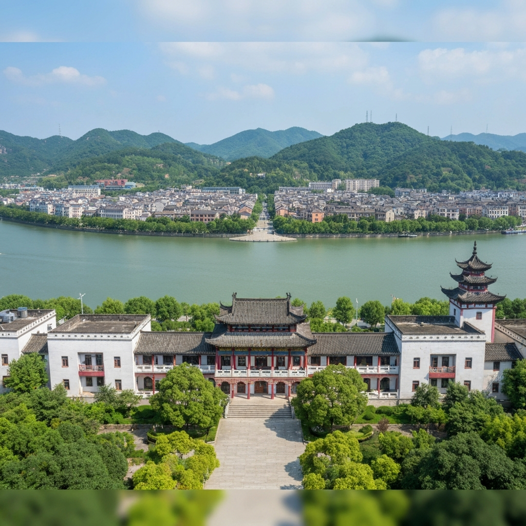 Binzhou skyline and Yellow River