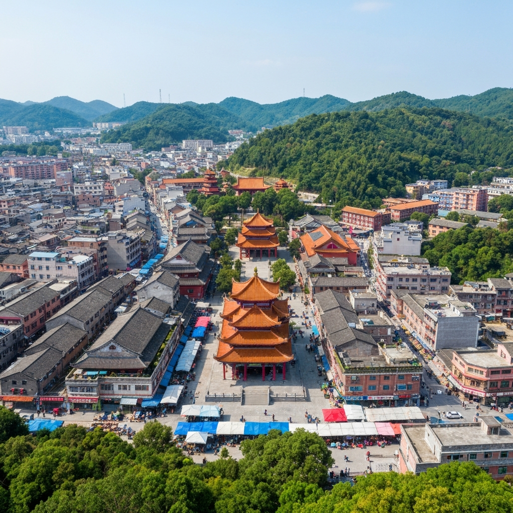 Aerial view of Qingdao coastline