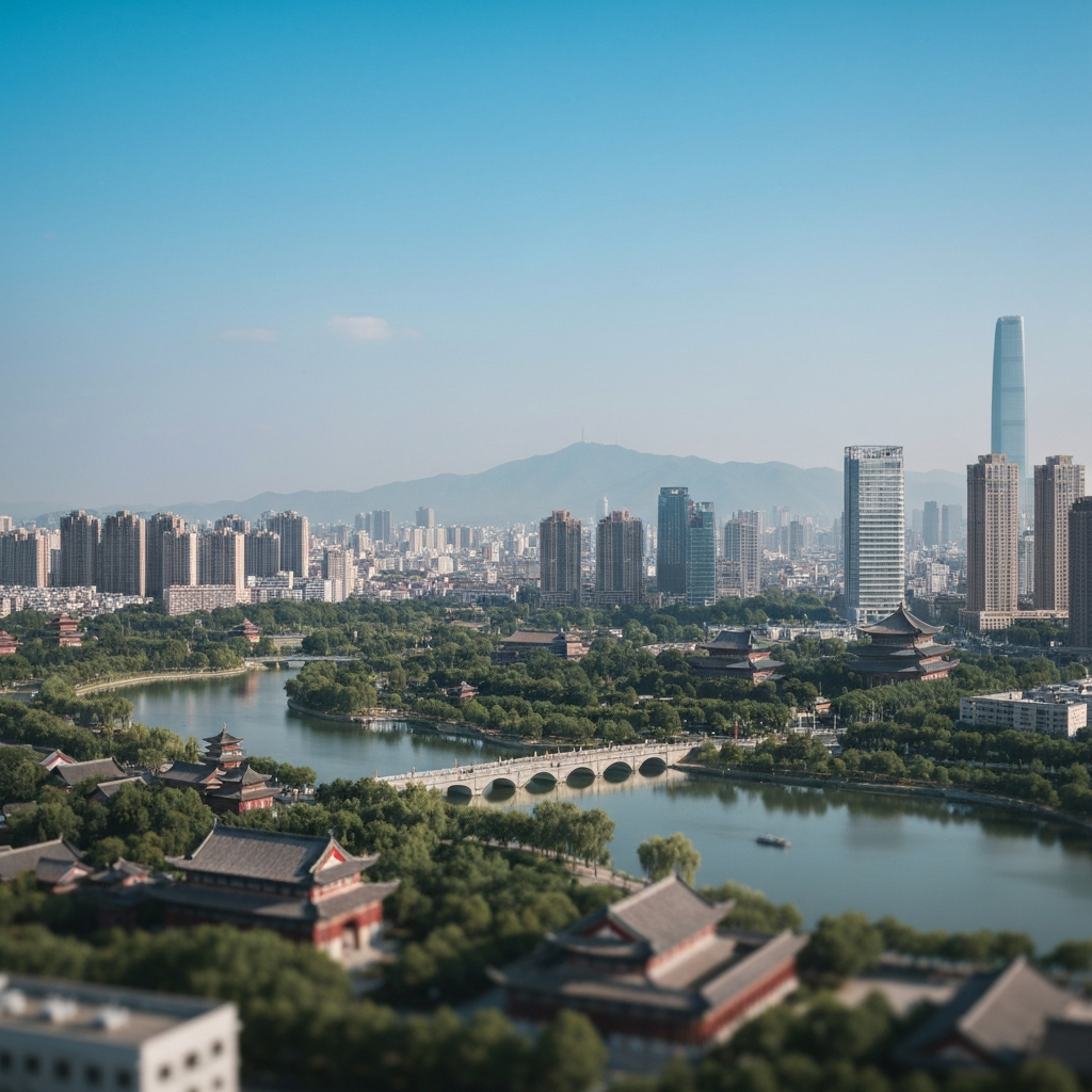 Approaching Xinyang by private jet