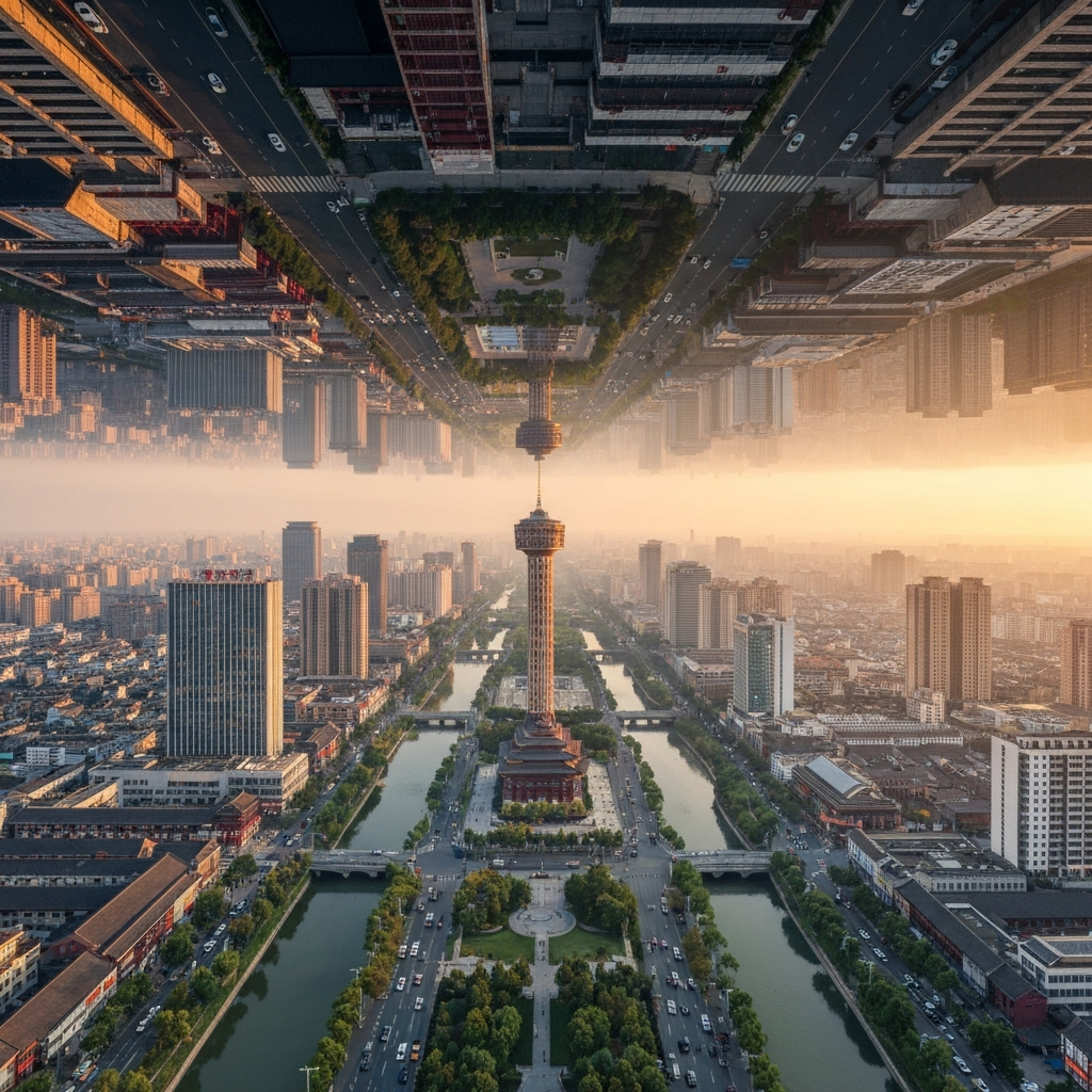 Arrival into Chengdu by jet