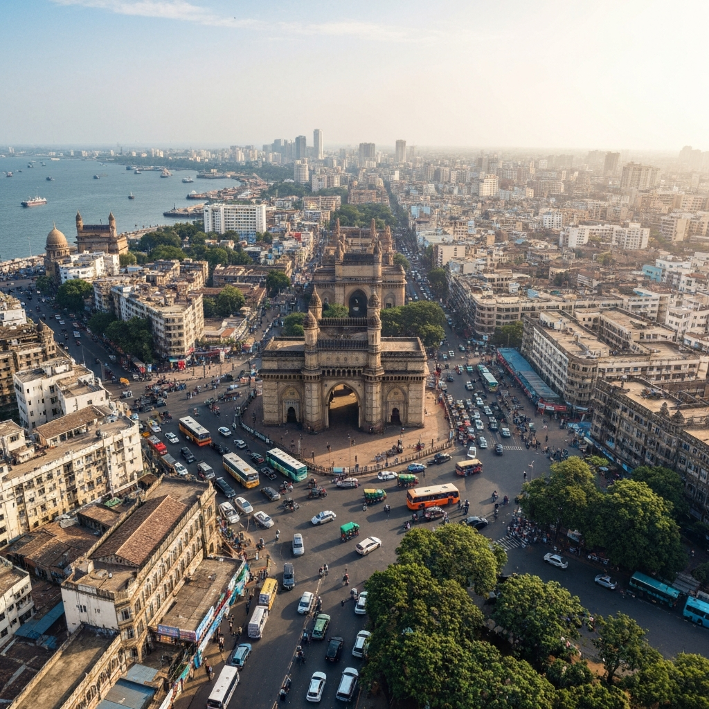Mumbai skyline at dusk