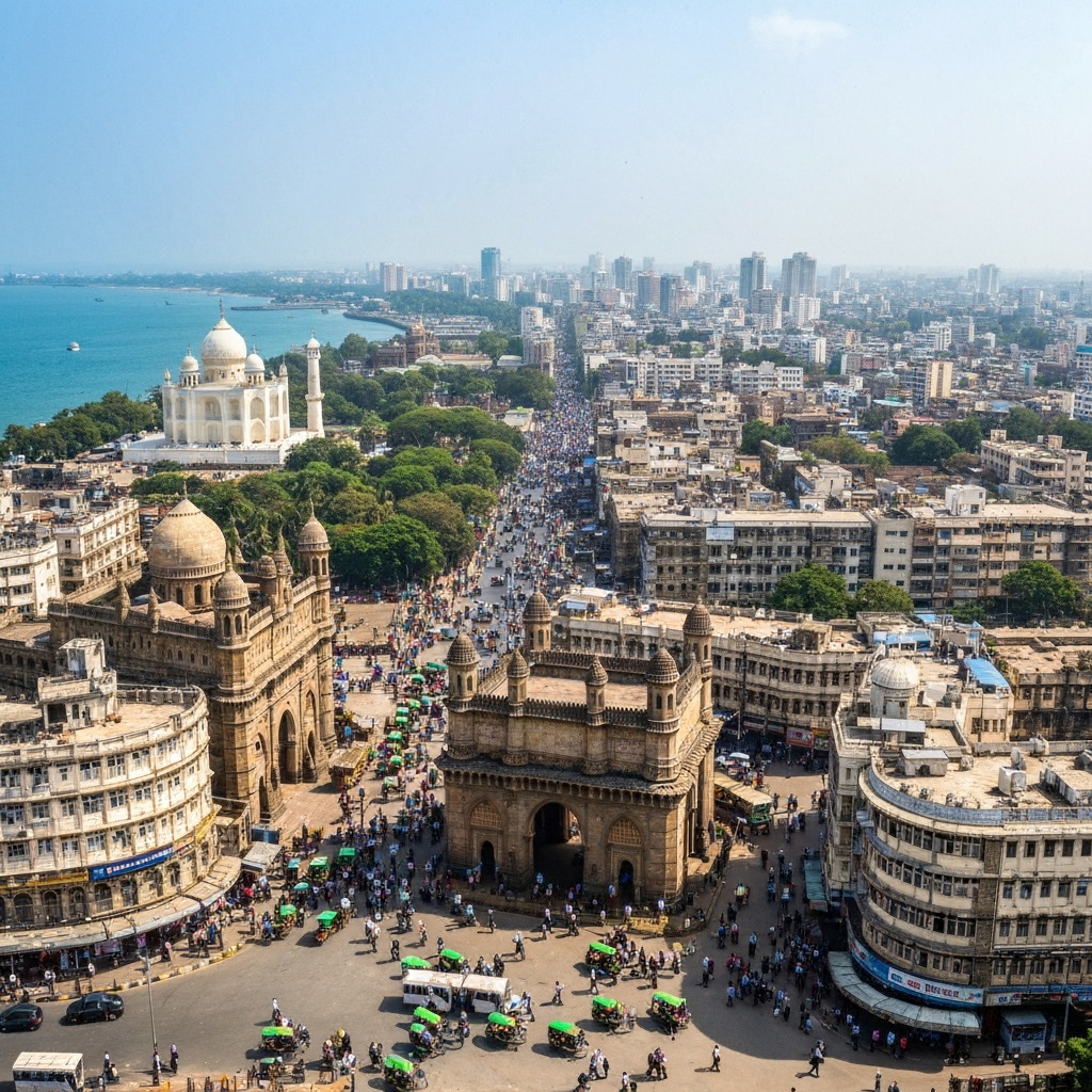 Mumbai skyline at dusk