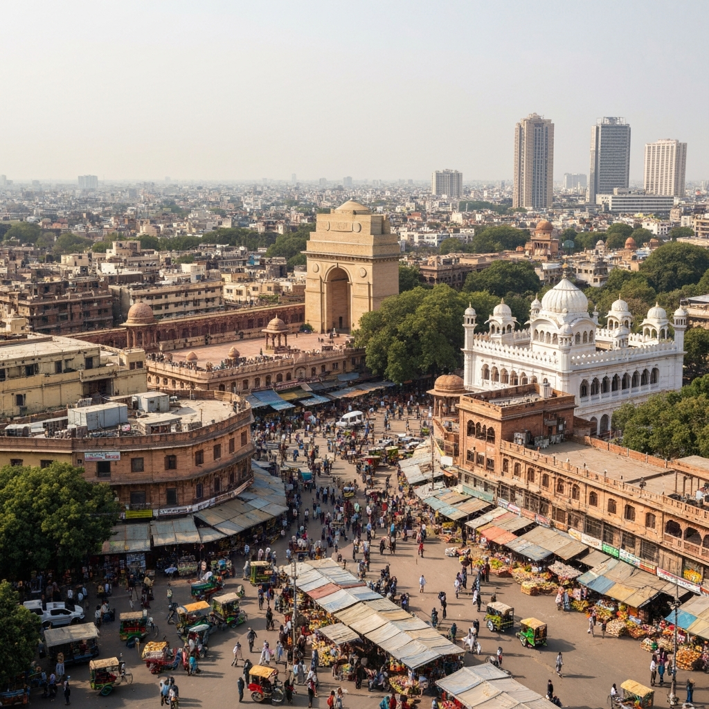 Aerial view of New Delhi