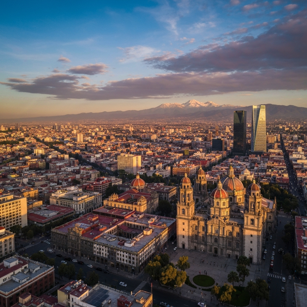 Landing in Mexico City by private jet