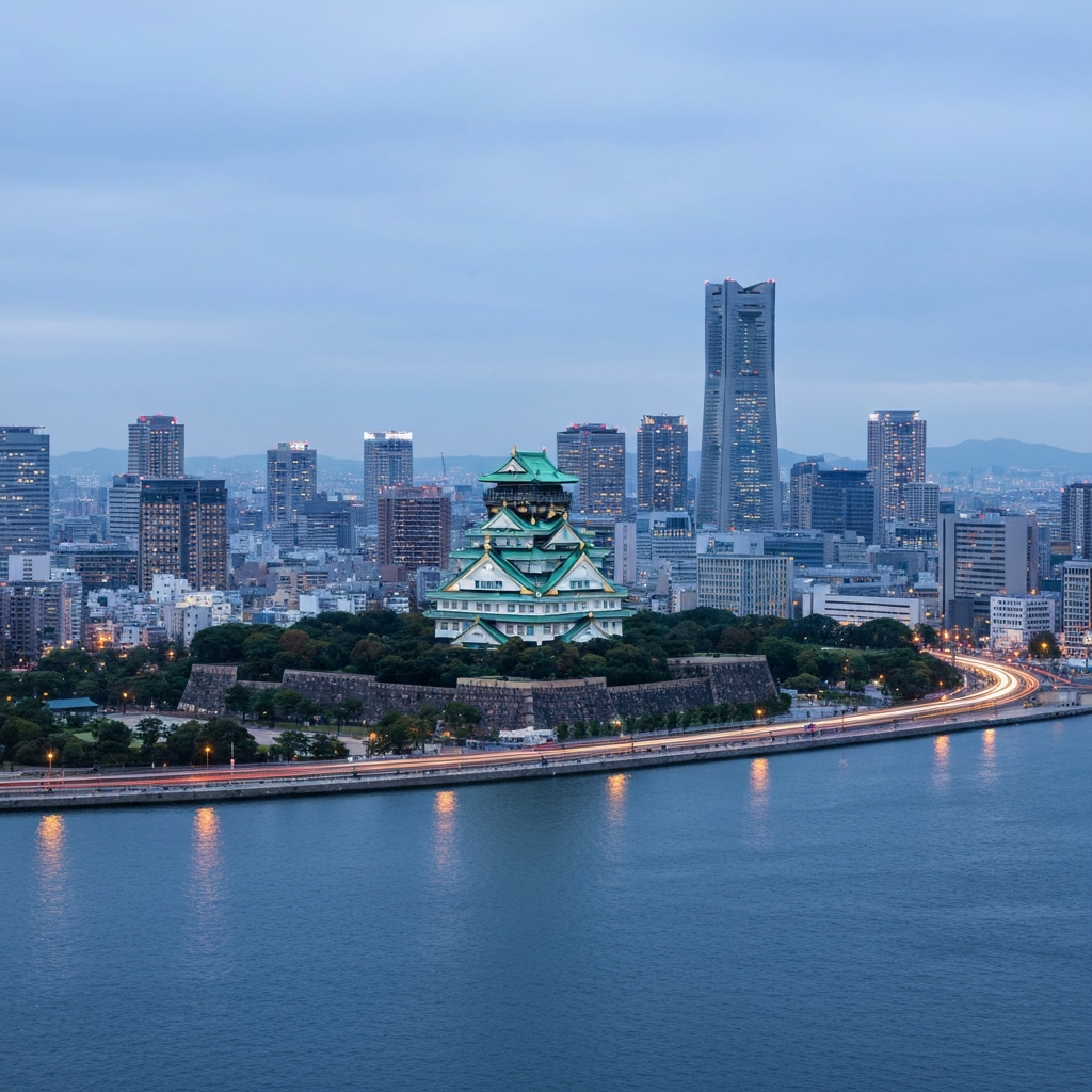 Osaka Skyline from Above