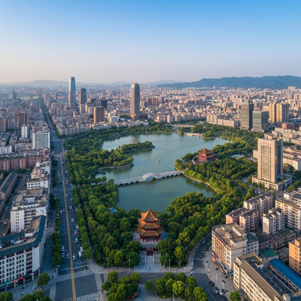 Huaibei and Hefei cityscapes