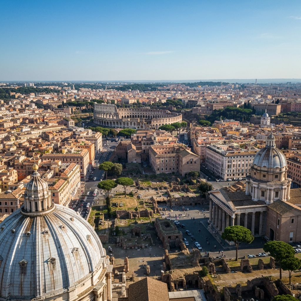 Arriving in Rome by private jet