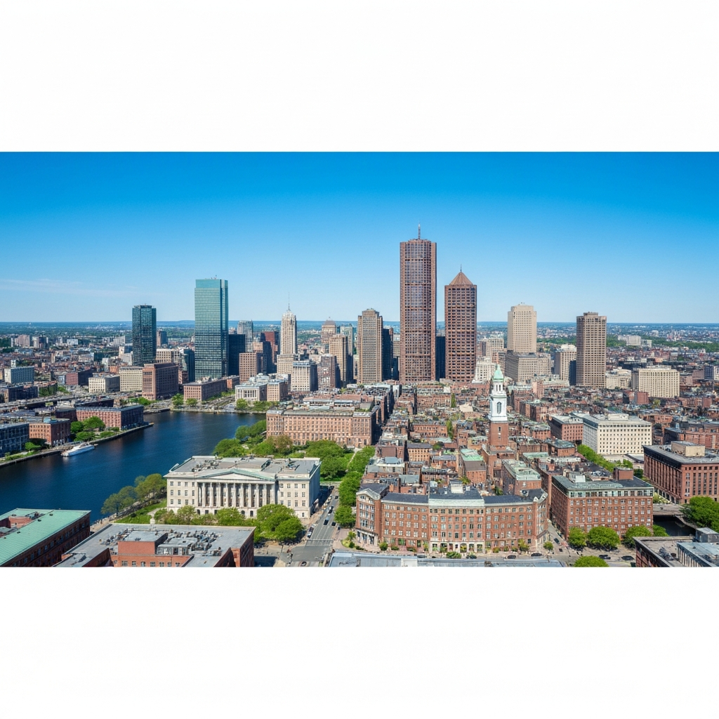 Boston skyline from above