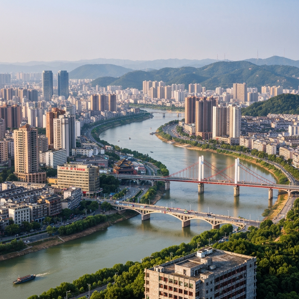 Jingpo Lake aerial view