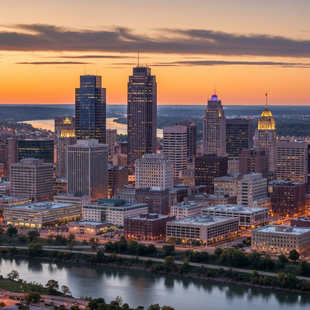 Kansas City aerial skyline
