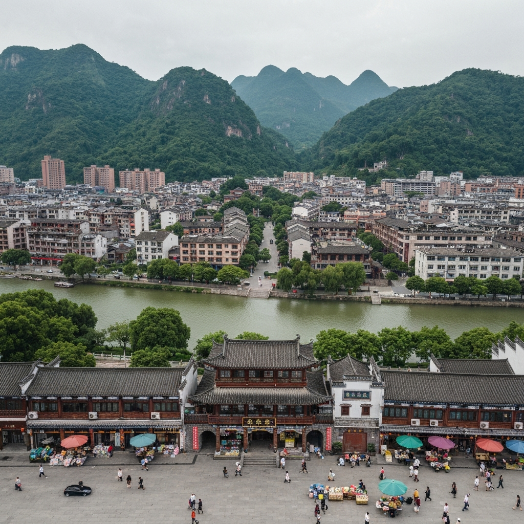 Ma'anshan skyline and river