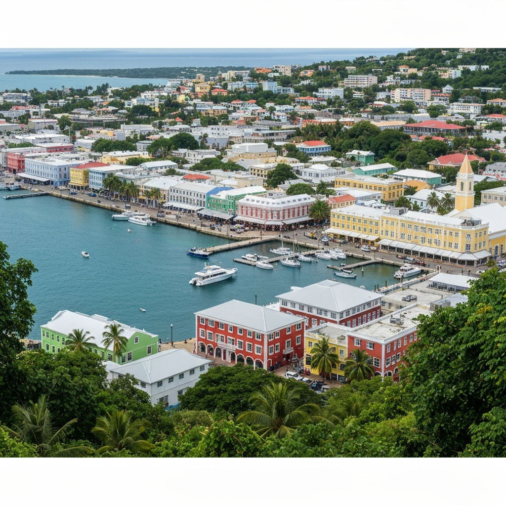 Private Jet above the Caribbean Basseterre to Saint George’s