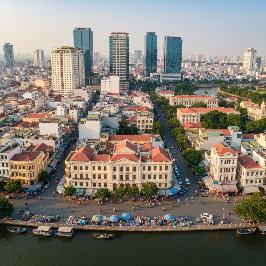 Phnom Penh to Ho Chi Minh City private jet route