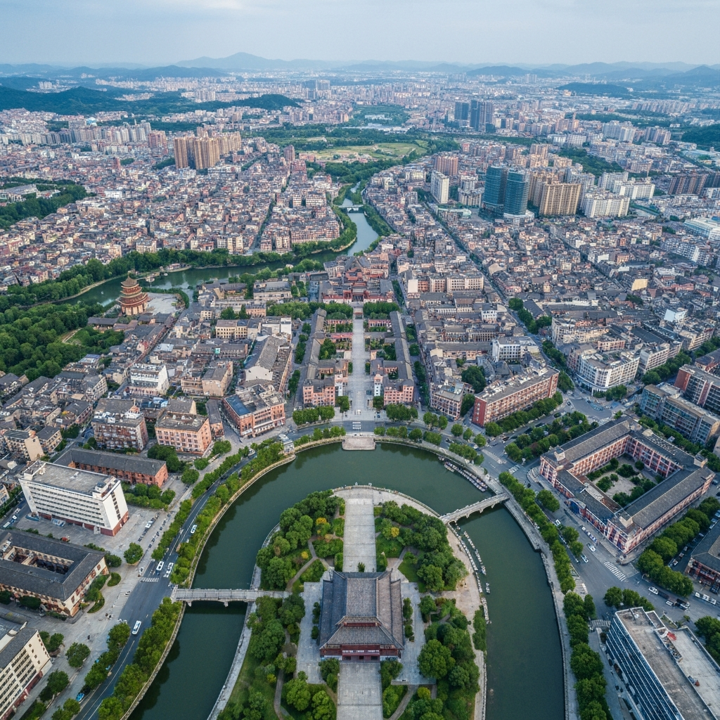 Jieyang aerial private jet view