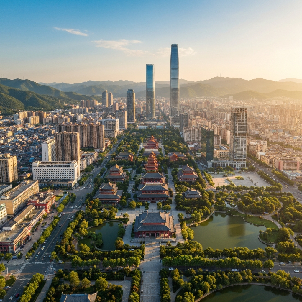 Kunming Skyline from Jet