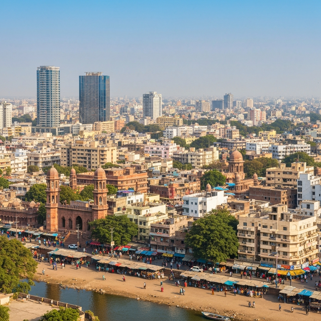 Aerial view of Mumbai coastline