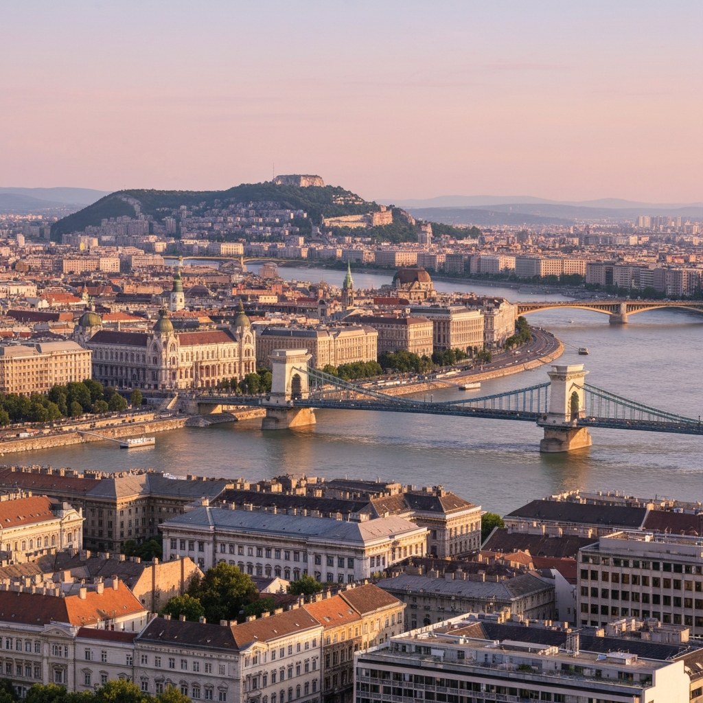 Aerial view of Budapest