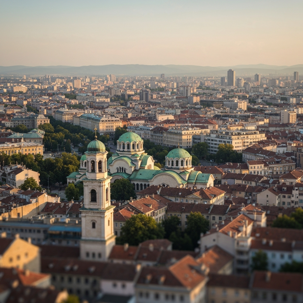 Sofia Cityscape from the Air