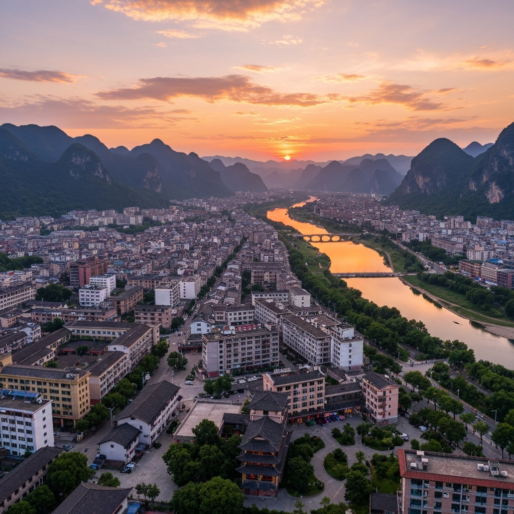 Aerial view of Lishui