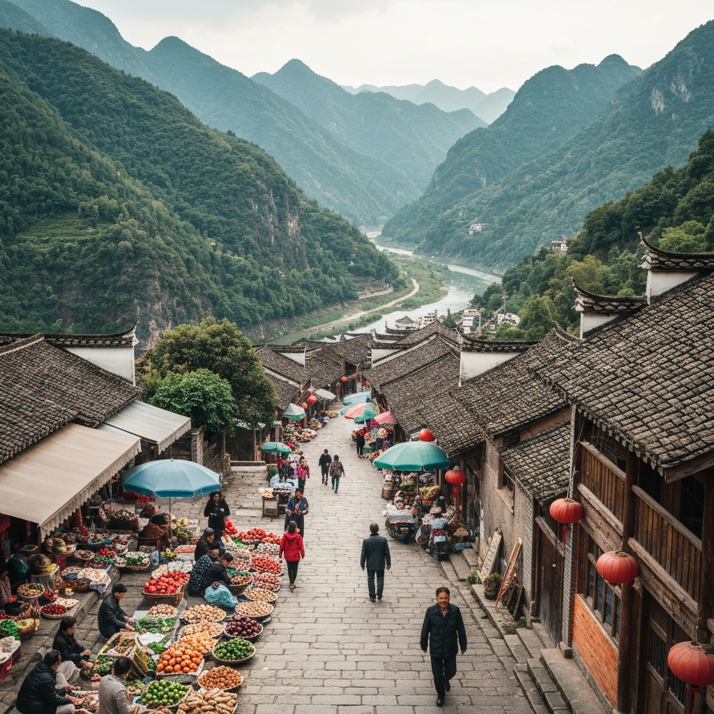 Aerial view over Henan Province