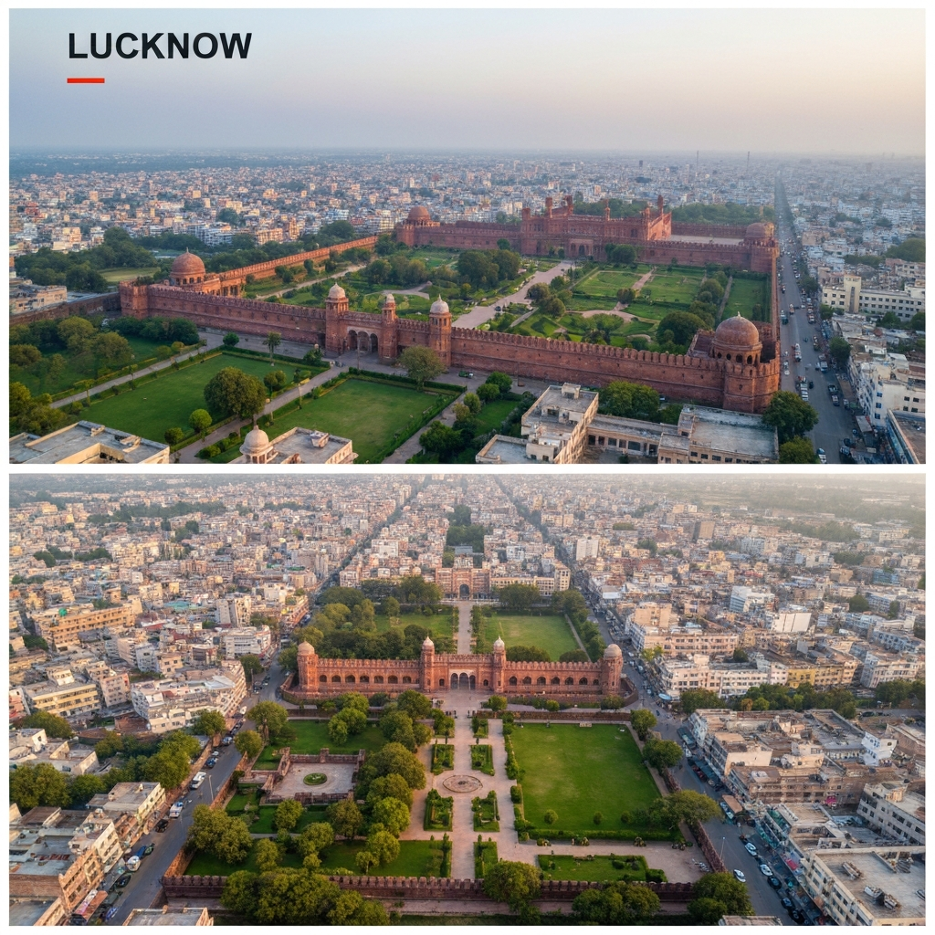 Lucknow to Mumbai Aerial View