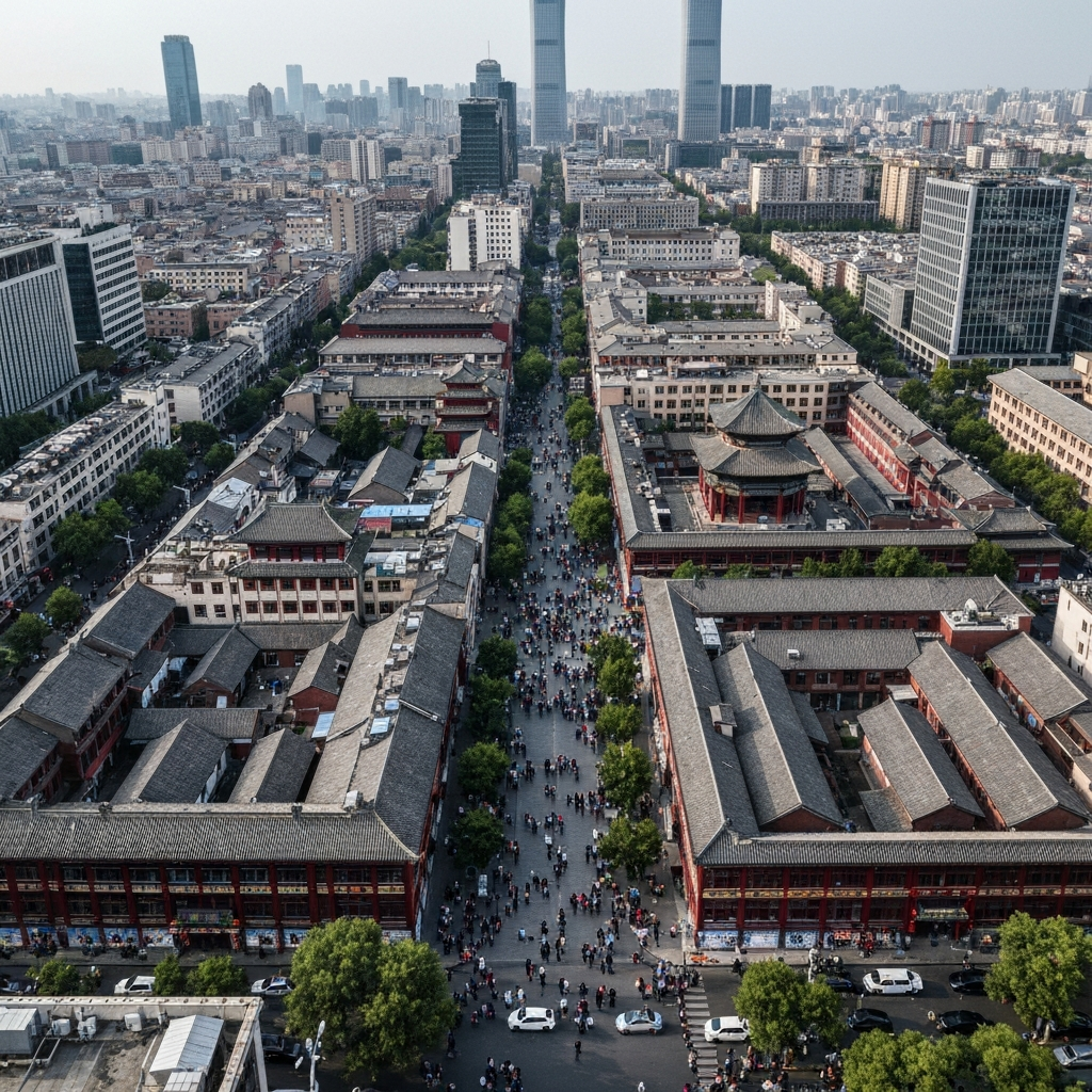 Aerial View Approaching Chaoyang