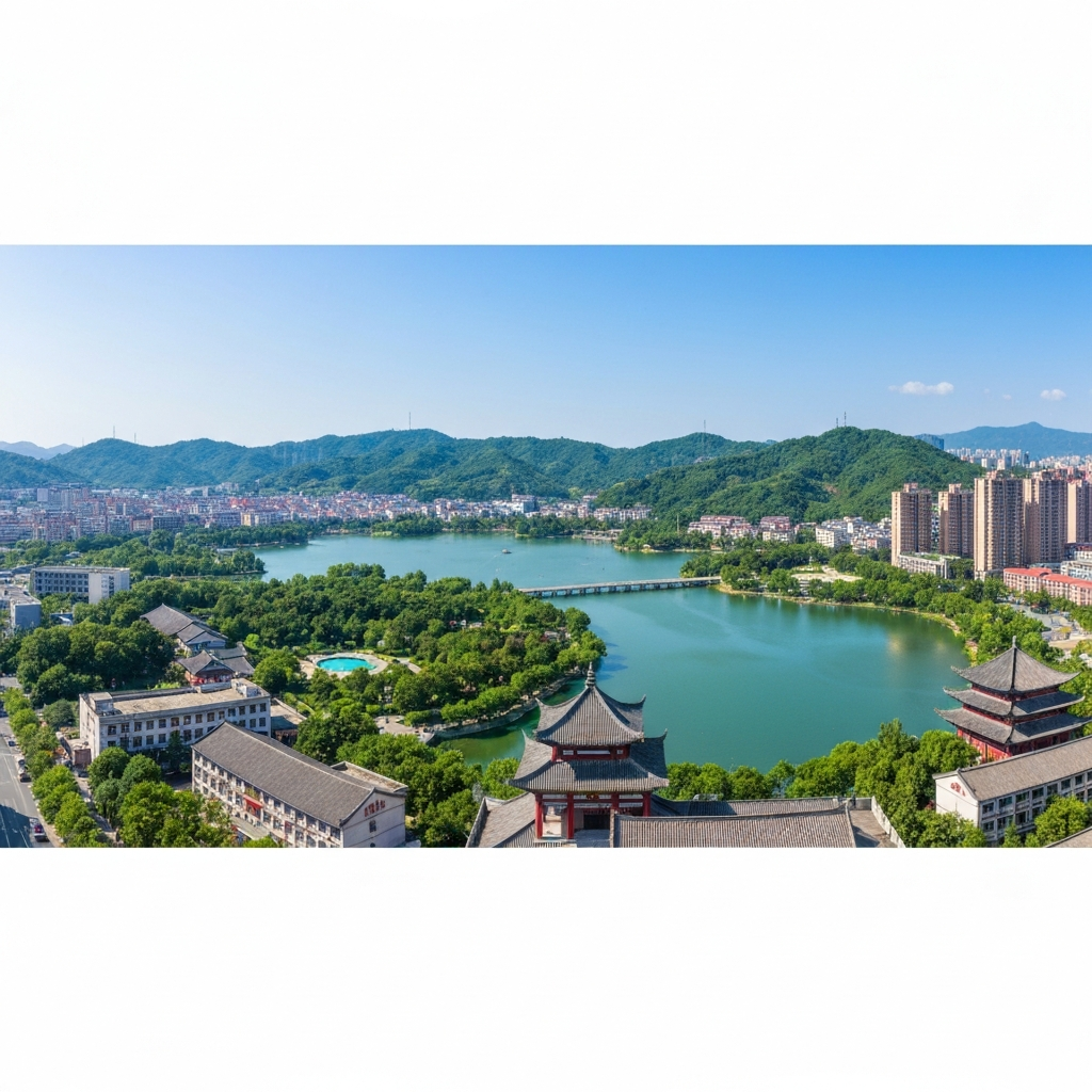 Approaching Hefei city by private jet