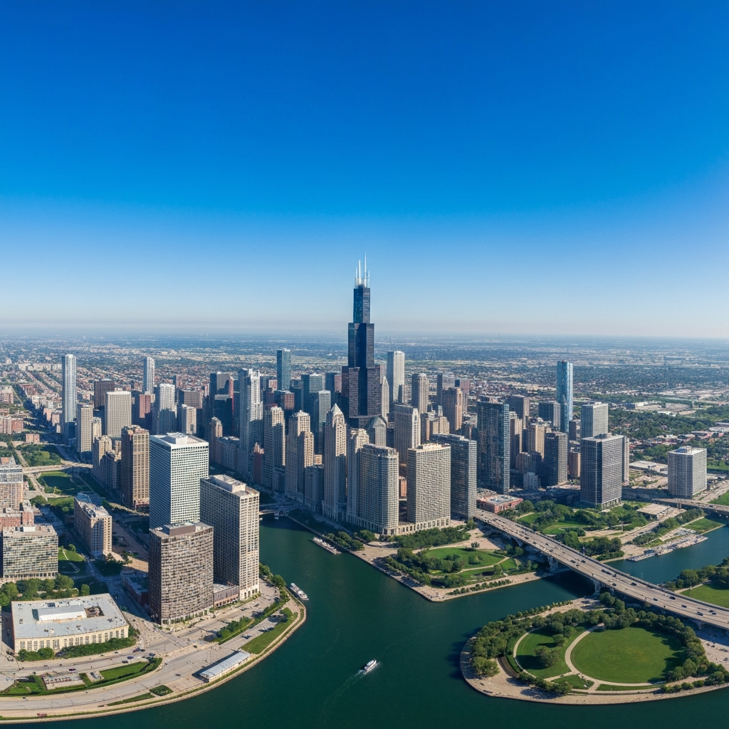 Detroit to Chicago skyline