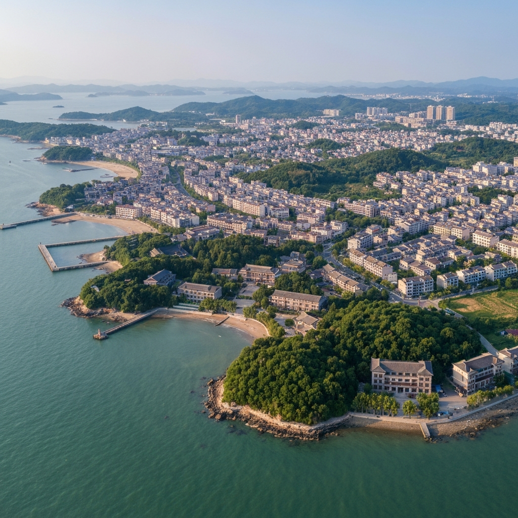 Private jet over Zhoushan