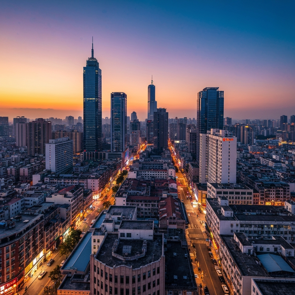 Aerial view of Putian, China