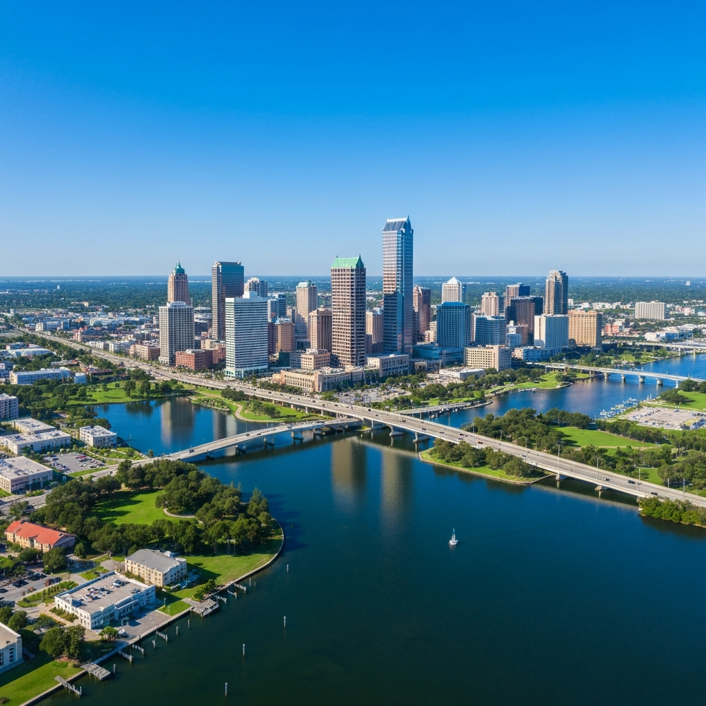 Aerial view of Boston skyline