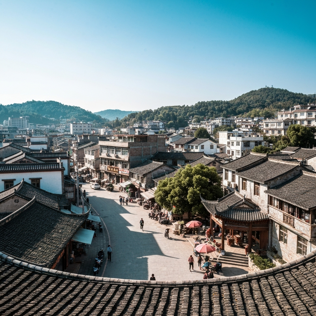 Aerial view of Zhongwei