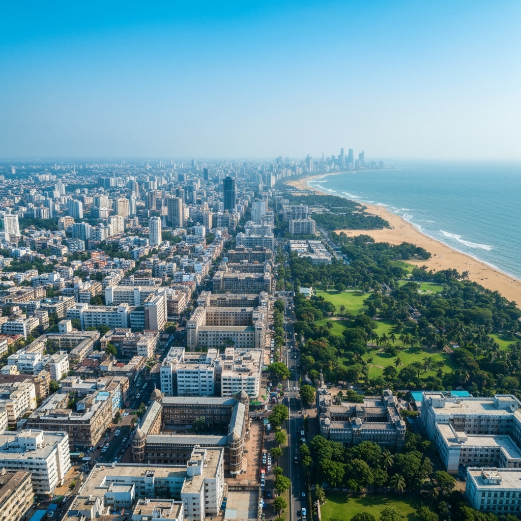 Mumbai skyline from a private jet