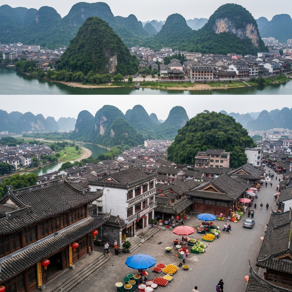Aerial view of Yongzhou, Hunan