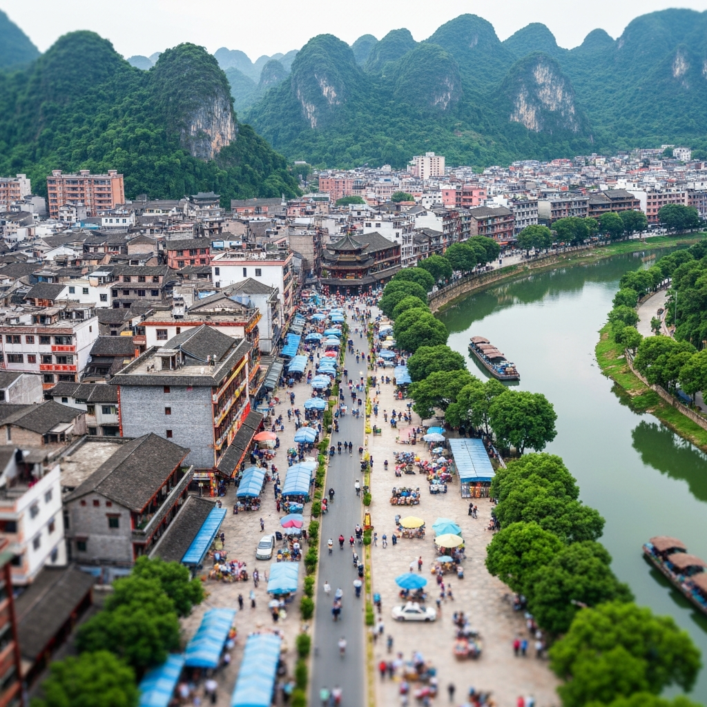 Aerial view of Yongzhou
