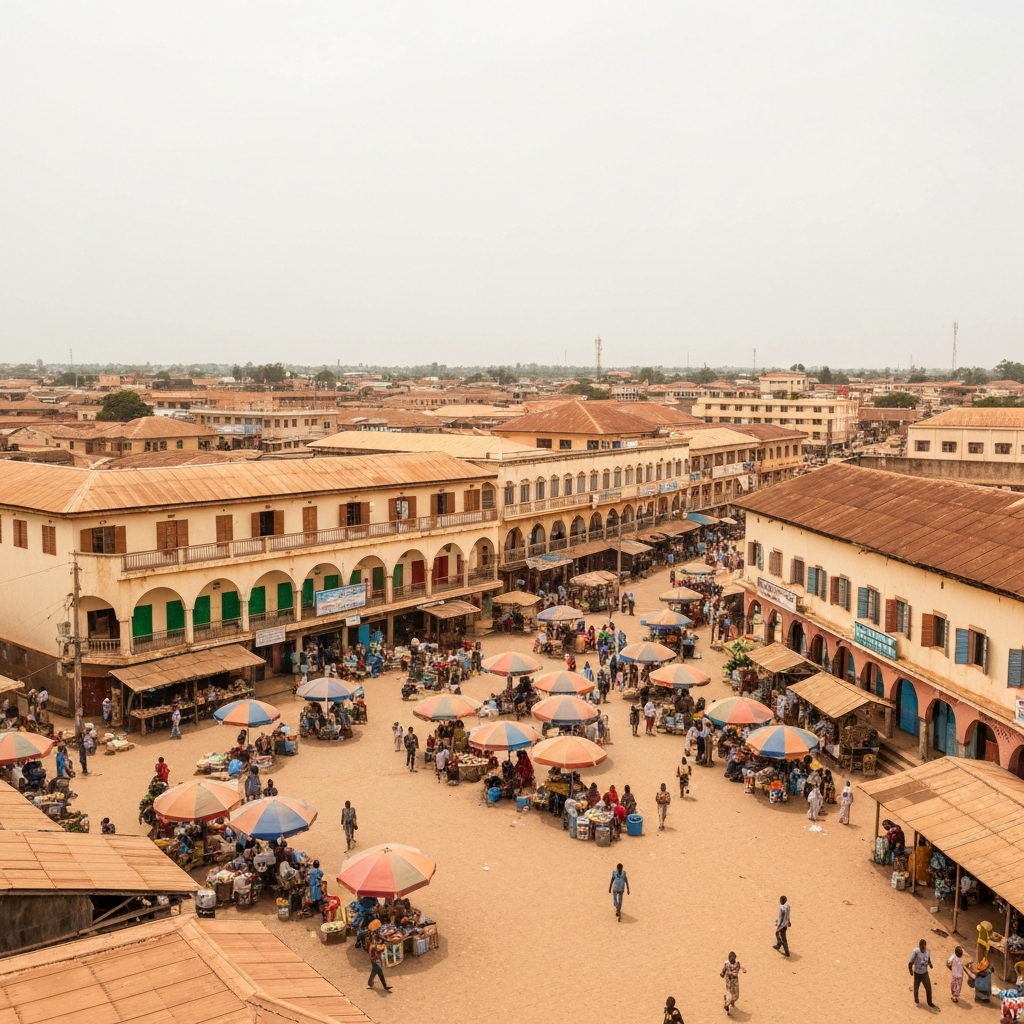 Aerial of Ogbomoso cityscape