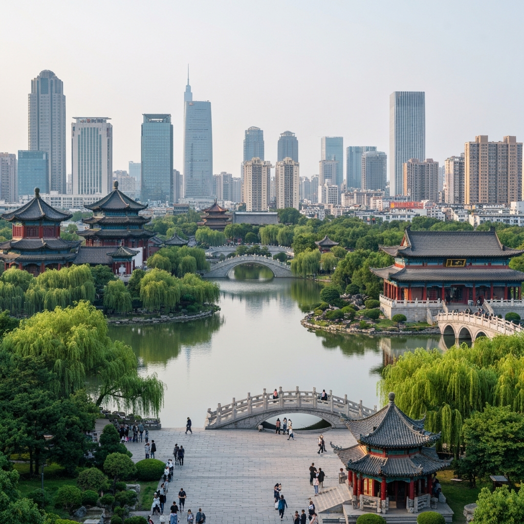 Jinan cityscape aerial