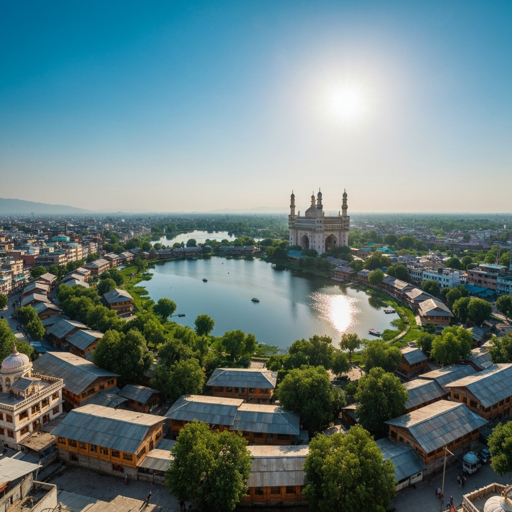Aerial view Srinagar valley